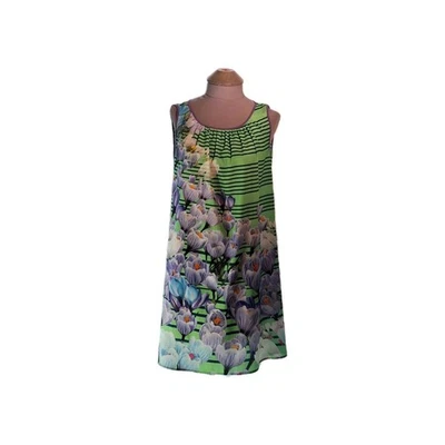 Vestido para mujer Anthropologie Dream Daily Shift talla XS verde púrpura rayas tulipán Foto 1 de 4