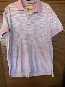 Vintage Ralph Lauren Poloshirt Herren L Pink USA Flagge Golf Weathered Pique Preppy - Bild 1 von 4