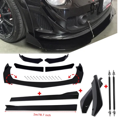 Front Bumper Lip Spoiler Splitter Car Body Rear For Fiat 500 - Imagem 1 de 4