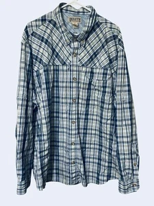 Duluth Trading Shirt Mens 3XL Breezeshooter Performance Blue Plaid  Button Down - Picture 1 of 6