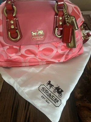 Coach Vintage y2k Madison Signature 2Way Satchel Bag Pink Boston Shoulder Bag - Image 1 of 4