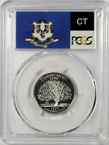 1999 - S Silver Washington Quarter - Connecticut - PCGS PR69DCAM - Flag Series - Picture 1 of 2