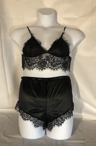 Lencería negra de 2 piezas sexy para dormir mediana - Imagen 1 de 2