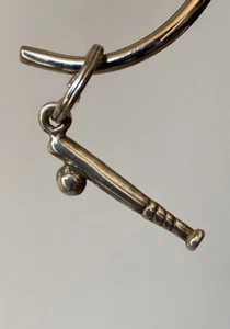Vintage Sterling Silver 925 Baseball Bat Sporting Charm Pendant - Picture 1 of 4