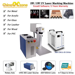 Máquina de marcado láser UV CRS 3W 5W 200*200 mm para cuero/vidrio/madera/acrílico - Imagen 1 de 9
