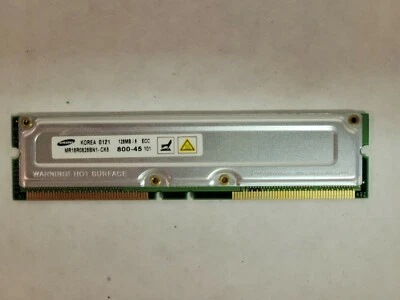 MR18R0828BN1-CK8 Samsung Rambus 128MB PC800 800MHz 45ns ECC 184-Pin RDRAM... - Image 1 of 2