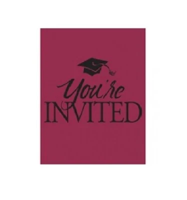 Invitaciones de graduación Borgoña #899192b 25/pk, invitaciones de Borgoña, graduación Foto 1 de 4