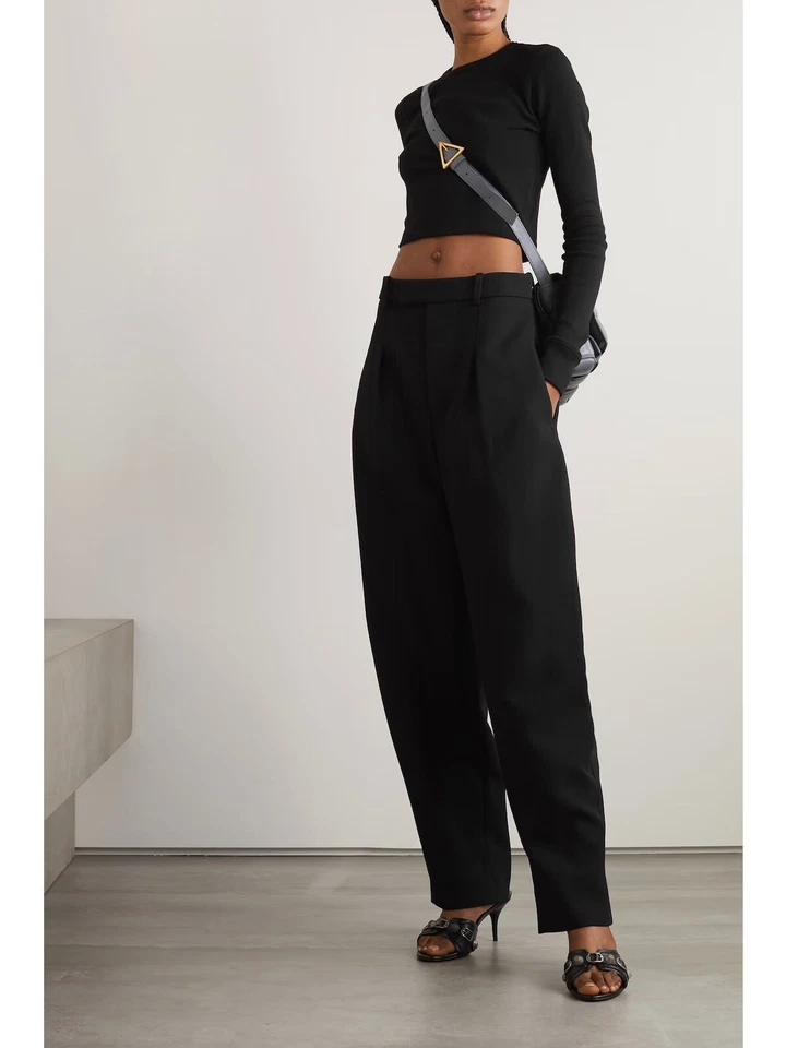 WARDROBE.NYC x Hailey Bieber Pantalón Negro Lana XS NUEVO CON ETIQUETAS $1000 Foto 1 de 4