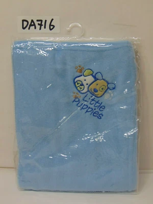 2009 FISHER PRICE 男宝宝蓝色毯子 小狗 42 英寸 X 32 英寸 安全狗 — 第 1/4 张图片