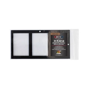 BCW Magnetic 3 Trading Card Black Border Wall Mountable Holder Display Frame - Picture 1 of 4