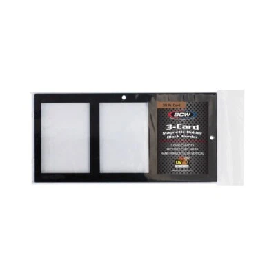 BCW Magnetic 3 Trading Card Black Border Wall Mountable Holder Display Frame - Image 1 of 4