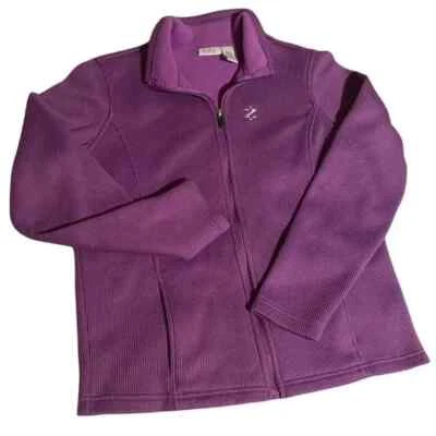 Chaqueta IZOD PERFORMX Púrpura Elastizada Ropa Activa Tejida Cremallera Forrada de Vellón Talla M Foto 1 de 4