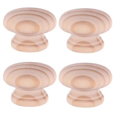 SOLID PINE PLAIN KNOBS Large 50mm Natural Unlaqured Wooden Cupboard Drilled Pull - Image 1 of 3