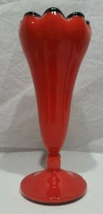 Czechoslovakia 8" Red Tango Vase ~ Kralik ? ~ Loetz ? - Picture 1 of 5