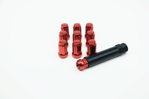 20PC RED SPLINE TUNER LUG NUTS 12X1.5 +ANTITHEFT KEY India
