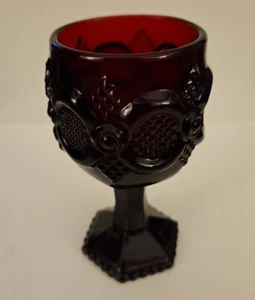 Avon 1876 Cape Cod Collection Ruby Red Wine Goblet 4 1/2" - Picture 1 of 5