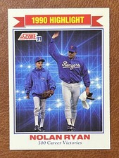 Nolan Ryan 1991 Score 300 Career Victories #417  Texas Rangers HOF Baseball Card