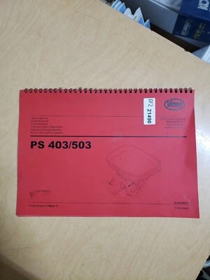 Vicon PS 403 503 Fertilizer Spreader Spare Parts List Manual - Image 1 of 4