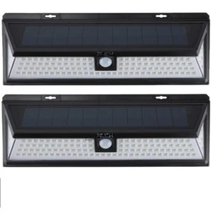 2 sets of 44 LED Solar Powered Outdoor Wall mount Motion Sensor Security Light - Picture 1 of 6