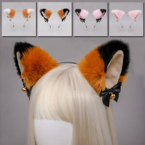 Uroczy kot lis ucho sztuczne futro opaska na głowę anime neko cosplay opaska do włosów impreza orecchiette