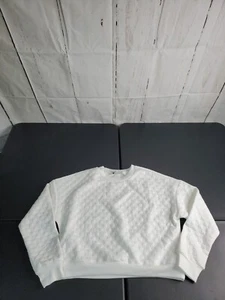 Womens Paper Crane Winter White Cropped Sweatshirt NWOT Small Polyester Spandex - Picture 1 of 7