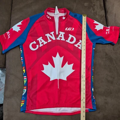 CAMISETA DE CICLISMO LOUIS GARNEAU CANADÁ HOJA DE ARCE CREMALLERA COMPLETA MEDIANA Foto 1 de 4