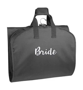 WallyBags® Garment Bag Premium Tri-Fold Travel Exterior Pocket, Black-B1, 6 - Picture 1 of 5