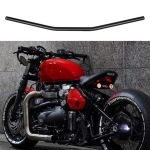 Black 1" 25mm Motorcycle Handlebars Drag Bars For Triumph Bonneville T120 Bobber - Picture 1 of 14
