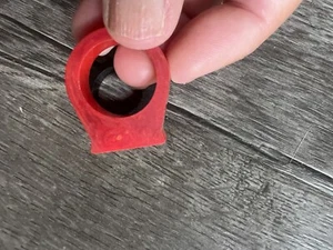 Vintage 40s Red Bakelite Ring Cherry Lipstick Square Stacking Bulky Art Deco - Picture 1 of 3