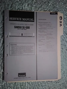 Sansui SE-500 service manual original repair book stereo eq graphic equalizer - Picture 1 of 1