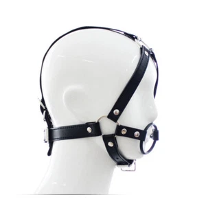 O Ring Offenen Knebel Oral Sex Bondage Harness leder Maske Fetisch Gag Erwachsen - Bild 1 von 10