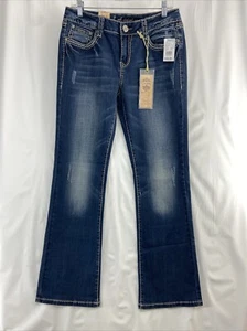 LA Idol Embroidery Bootcut Blue Denim Jeans Cowgirl Western Womens Size 11 - Picture 1 of 12
