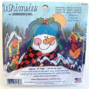 Dimensions Whimsies Counted Cross Stitch Kit 72746 SNOWMAN WITH BIRDS - Picture 1 of 2
