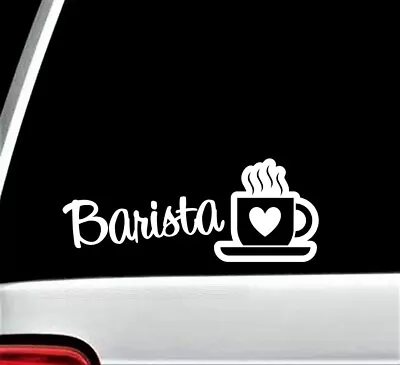 BLUEGRASS DECALS Barista Coffee Cup Decal Sticker for Car Window Starbucks Gift Java Art BG 418