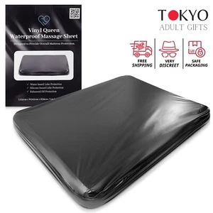 Eroticgel VINYL QUEEN Fitted Waterproof Massage Sheet 152cm x 203cm + 35cm - Picture 1 of 9