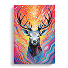 Stag Op Art Canvas Wall Art Print Framed Picture Home Decor Living Room Bedroom