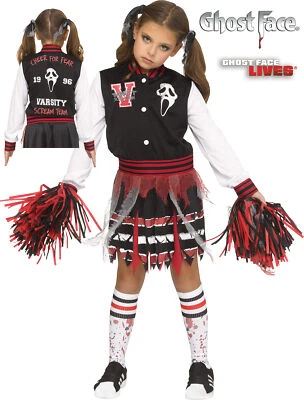 Ghost Face Cheerleader Scream for the Team Child Girls Costume NEW Dress Jacket - Image 1 of 4