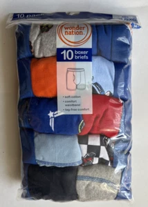 Wonder Nation 10 Pack Multi Color Cotton Boxer Briefs-Boy's Size XXL (18) - Picture 1 of 3
