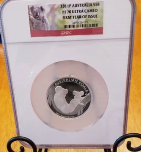 2011 Australia $8 5oz Silver Koala NGC Proof 70 First Year Issue - Picture 1 of 4