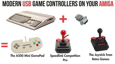 Commodore Amiga Joystick Gamepad Adapter für moderne USB Game Controller - Bild 1 von 3