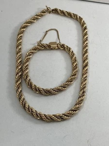 Winard 12K Gold gefüllt verdrehtes Seil 15” Halskette & 7” Armband Set 7mm dick - Bild 1 von 9