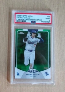 Tarjeta #66 8/99 PSA 9 2024 Topps Shohei Ohtani 50 50 REFRACTOR CROMO VERDE HR #34 - Imagen 1 de 2