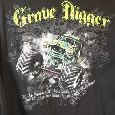 Винтажная черная рубашка с длинным рукавом Grave Digger Monster Truck размер большой  - Изображение 1 из 4