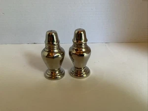 Vintage MCM Silber Teller Salz & Pfefferstreuer mit 3,5" mit Stopfen - Bild 1 von 6