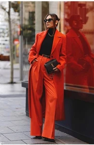 ZARA TAILORED WOOL BLEND COAT ZW COLLECTION ORANGE SS25 SIZES XS REF. 2211/806 - Picture 1 of 6