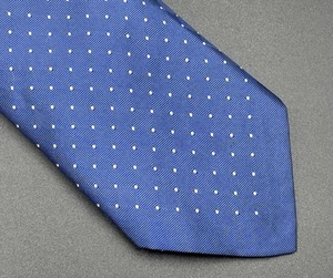 Corbata de seda Carmel hecha a mano a lunares azules siete pliegues Robert Talbott - Imagen 1 de 6