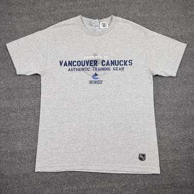 Vintage CCM Vancouver Canucks Shirt Mens Large Gray Hockey NHL Spell Out Y2K - Image 1 of 4