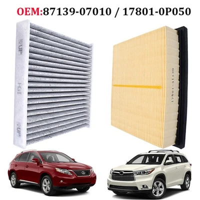 Juego combinado de filtro de aire de motor y cabina para Toyota Highlander 2014-2019 17801-0P050 Foto 1 de 4