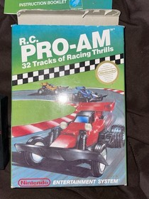 nintendo r.c. pro-am racing nintendo nes game, box, instruction booklet, 1988