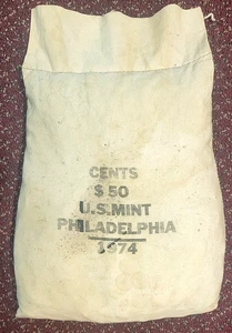 1974-P Philadelphia Mint Sewn Bag Brilliant Uncirculated Memorial Pennies - Picture 1 of 1